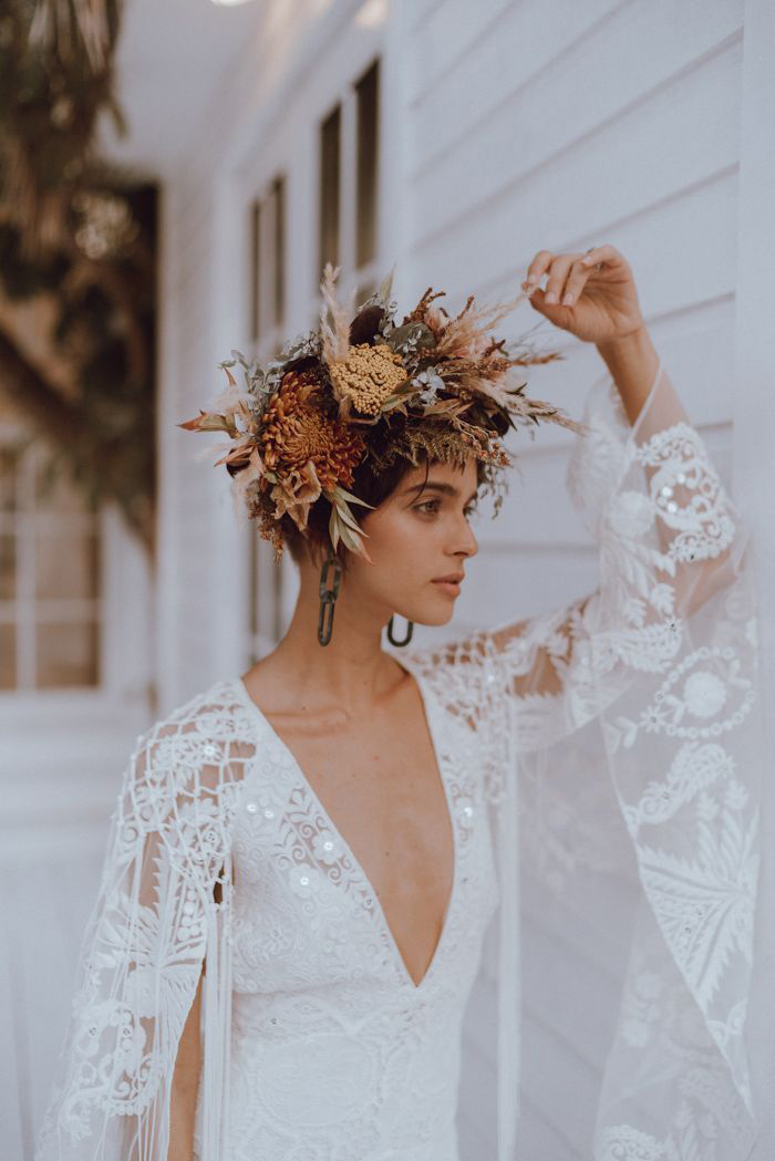 Top Off Your Unique Wedding with A Flower Crown for Every Bride