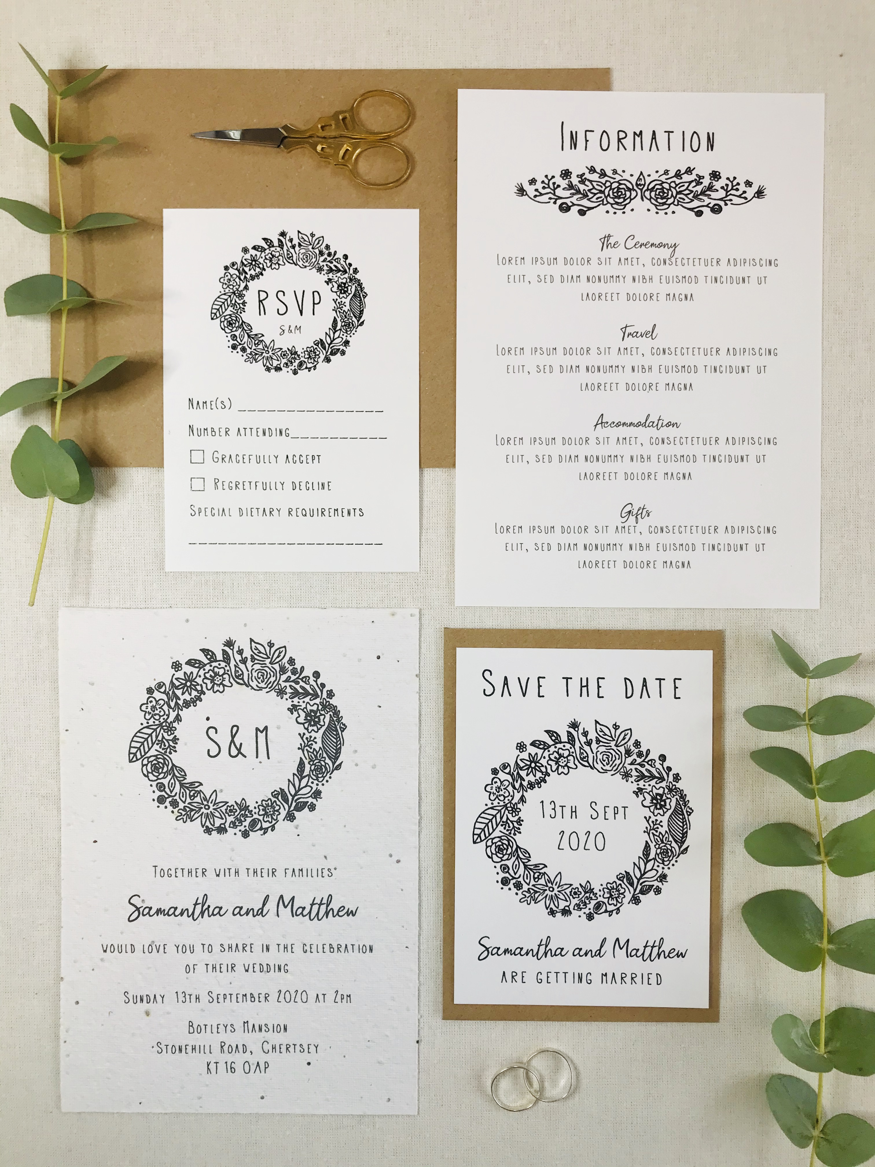 Sustainable wedding invitations: 5 things I use to create them